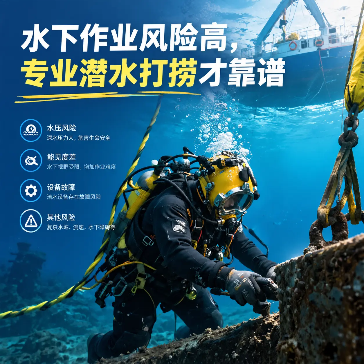 水下作业风险高，兰考专业潜水打捞才靠谱